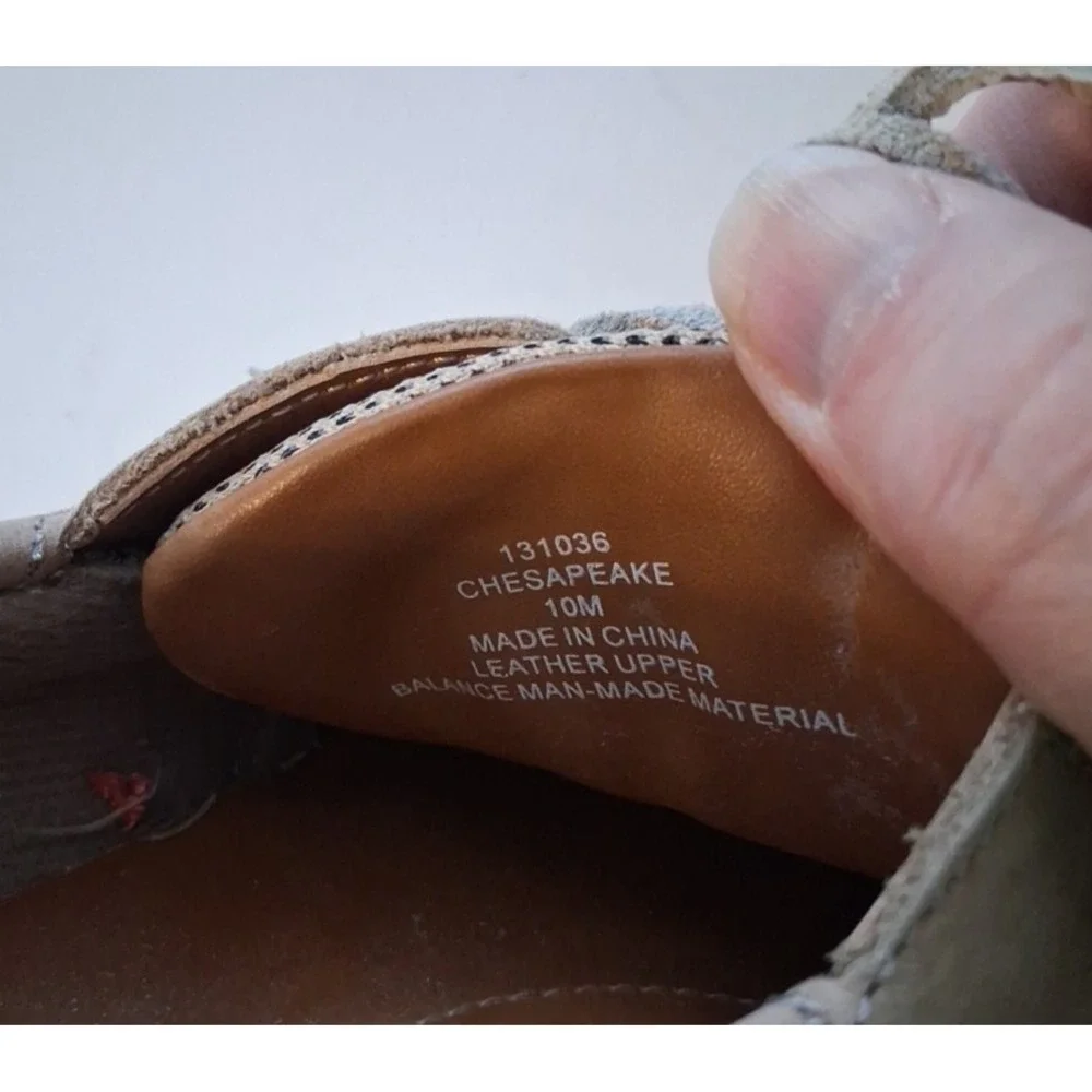 Highland Creek Chesapeake Men's Boat Shoes Loafers Size 10M Tan Leather NICE!